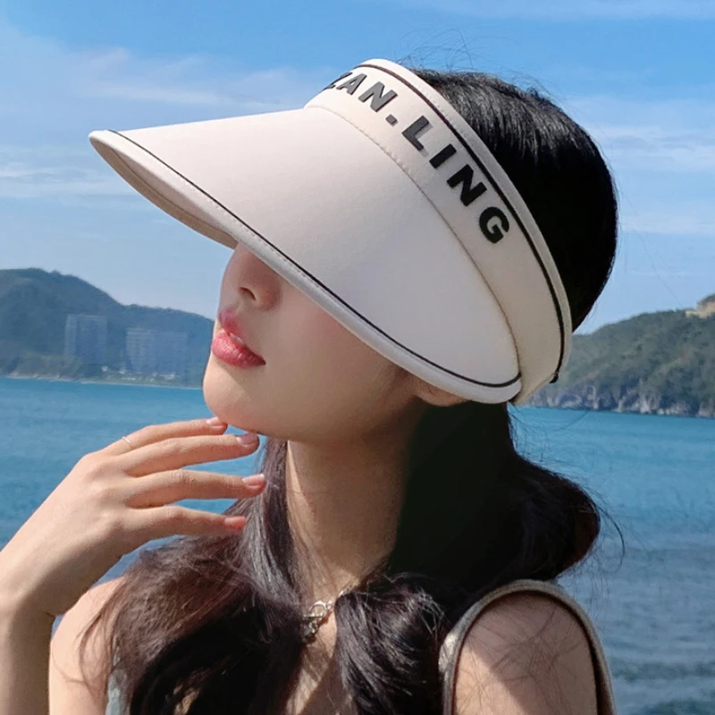 Fashion Women Sun Hat Summer Letter Printing Solid Color Empty Top Hat Elastic Band Adjustment Outdoor Hiking Riding Beach Cap
Fashion Women Sun Hat Summer Letter Printing Solid Color Empty Top Hat Elastic Band Adjustment Outdoor Hiking Riding Beach Cap