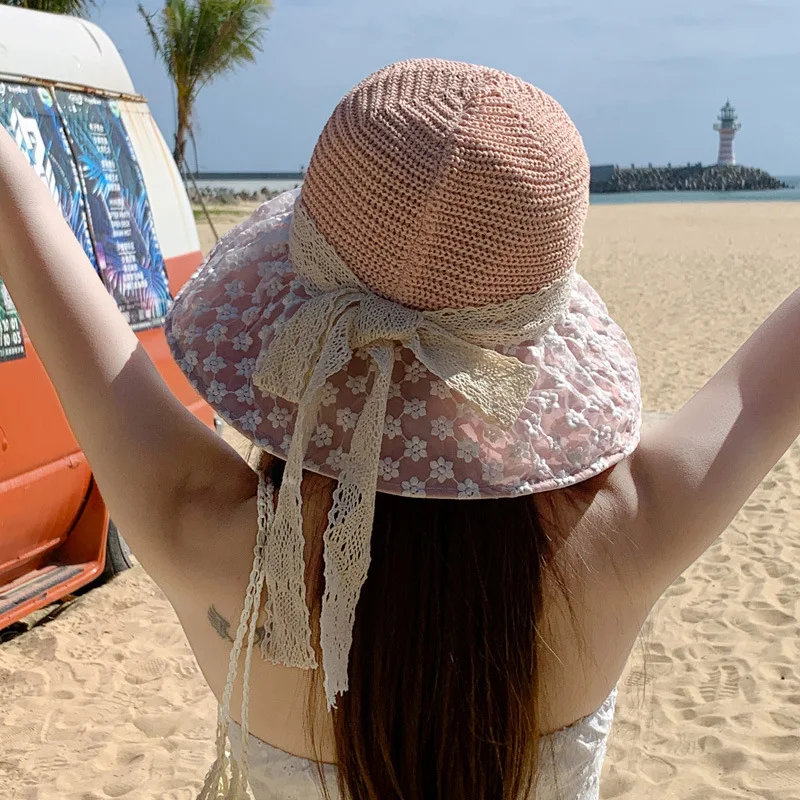 Woman Daisy Floral Bowknot Lace Edge Sun Hat Vintage Straw Hats Summer Travel Sun Protection Wide Brims Hats Apparel Accessories
Woman Daisy Floral Bowknot Lace Edge Sun Hat Vintage Straw Hats Summer Travel Sun Protection Wide Brims Hats Apparel Accessories