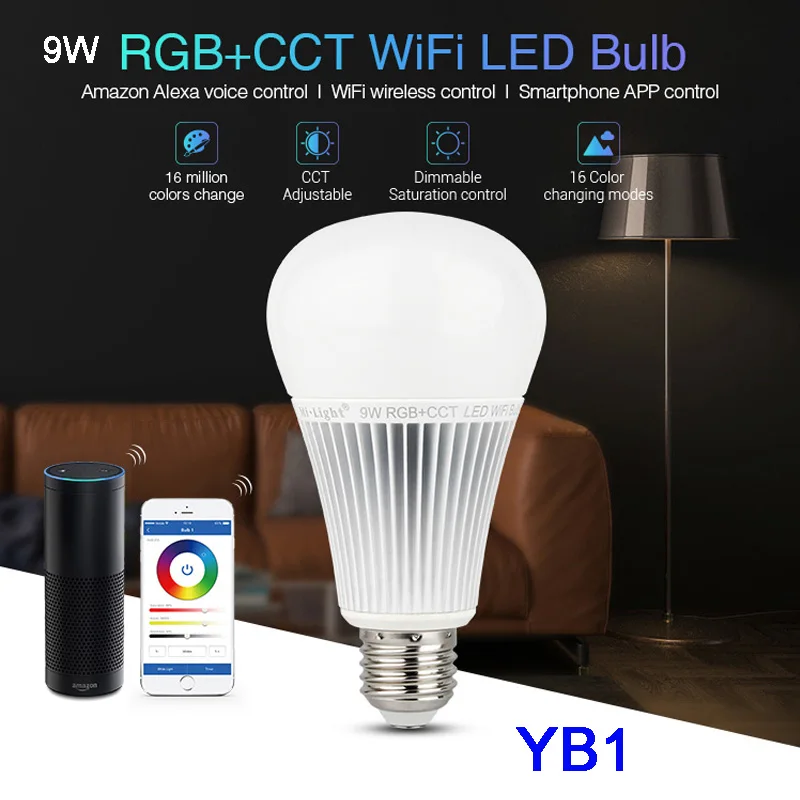 Milight YB1 Wifi 9W RGB+CCT Led Bulb Dimmable Lamp 2 in 1 Smart Light 2.4G Wireless Remote control AC100V-240V Miboxer
Milight YB1 Wifi 9W RGB+CCT Led Bulb Dimmable Lamp 2 in 1 Smart Light 2.4G Wireless Remote control AC100V-240V Miboxer
