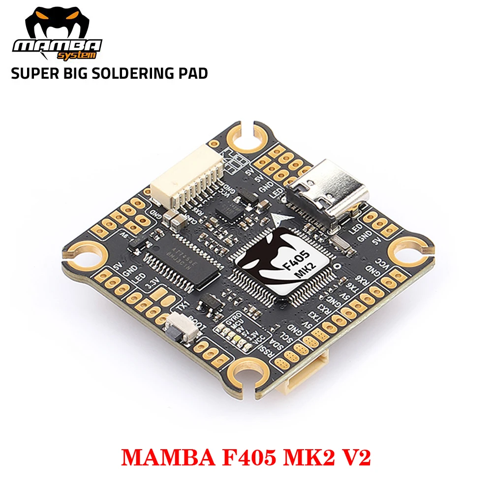 DIATONE MAMBA F405 MK2 V2 F4 OSD Flight Controller ICM-42688-P 5V 2A / 9V 2A BEC 30.5mm/M3 3-6S for RC FPV Racing Drone
DIATONE MAMBA F405 MK2 V2 F4 OSD Flight Controller ICM-42688-P 5V 2A / 9V 2A BEC 30.5mm/M3 3-6S for RC FPV Racing Drone