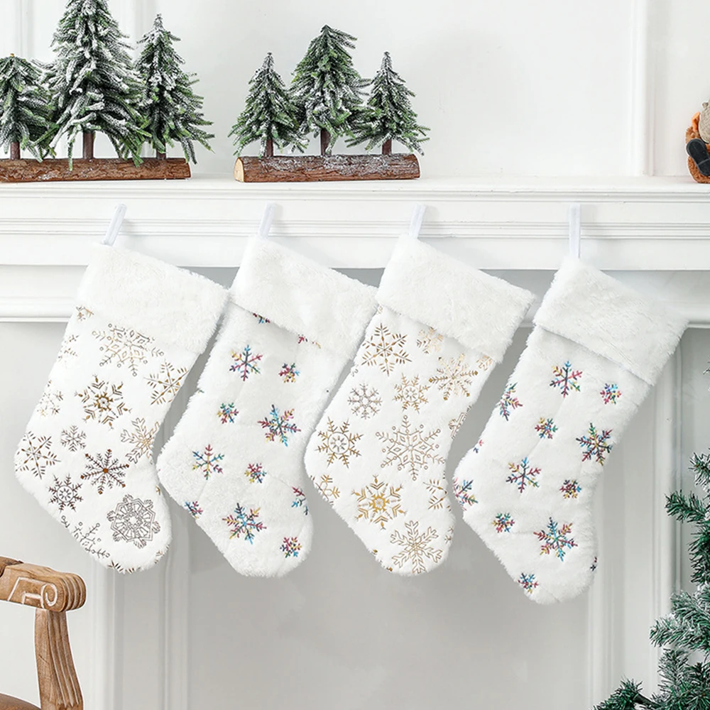 

2022 Christmas Stockings Navidad Gnomes Sock Gift Kids Candy Bag Snowman Santa Pocket Hanging Xmas Tree Ornament New Year 2023