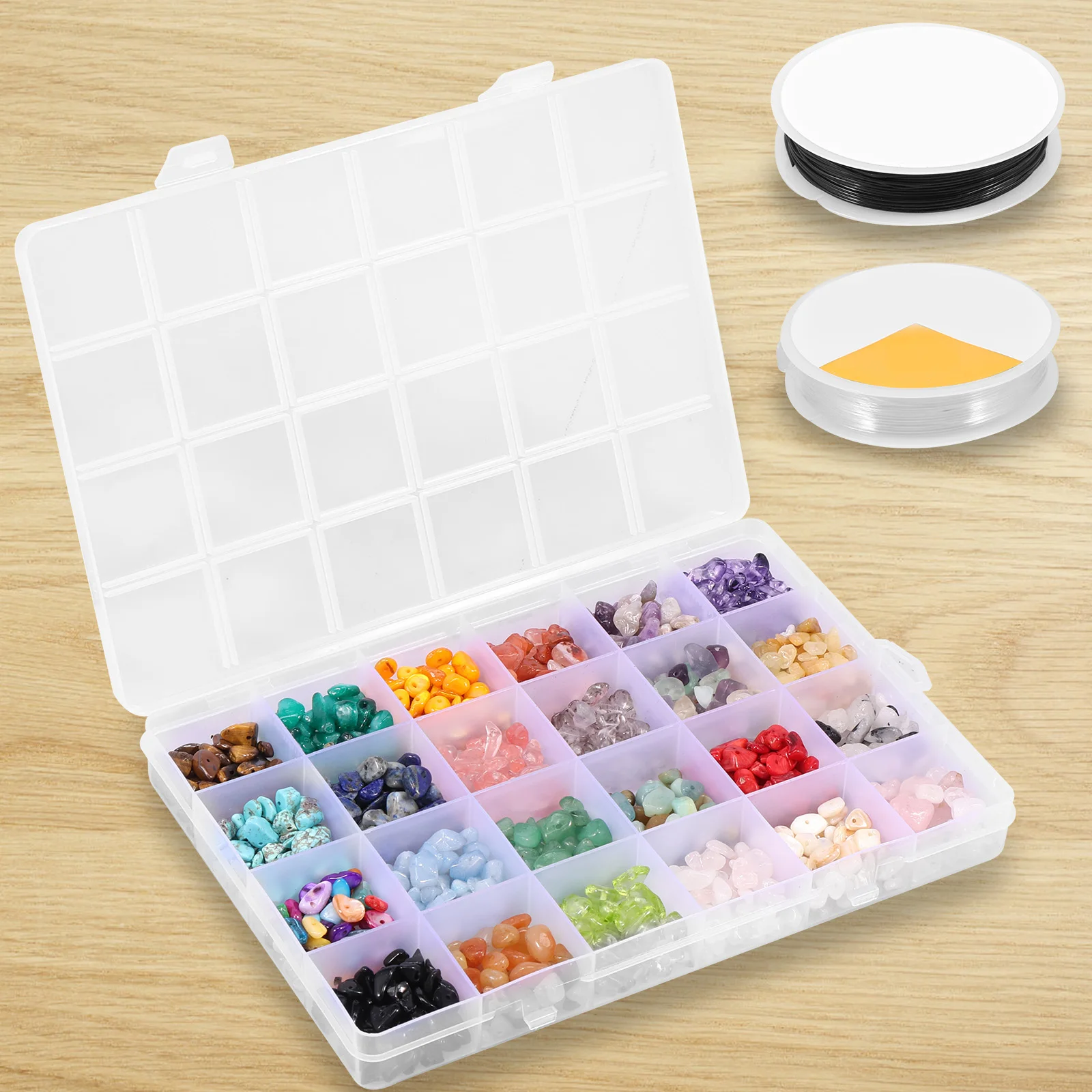 Новый набор бусин из натурального драгоценного камня 24 цвета 3-8 мм Набор для изготовления бижутерии из дробленых камней неправильной формы с нитками для бисероплетения
Новый набор бусин из натурального драгоценного камня 24 цвета 3-8 мм Набор для изготовления бижутерии из дробленых камней неправильной формы с нитками для бисероплетения