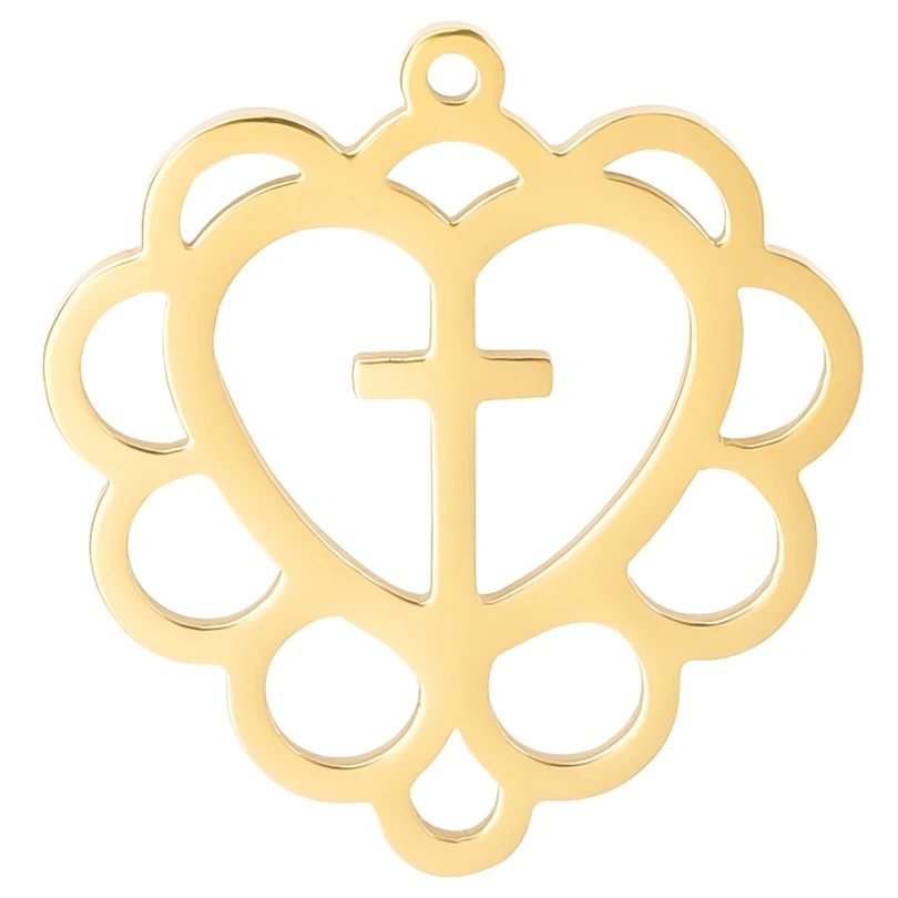 5pcs/Lot Stainless Steel Heart Love Lace Cross Pendant Diy Necklace Earrings Accessories In Bulk
5pcs/Lot Stainless Steel Heart Love Lace Cross Pendant Diy Necklace Earrings Accessories In Bulk