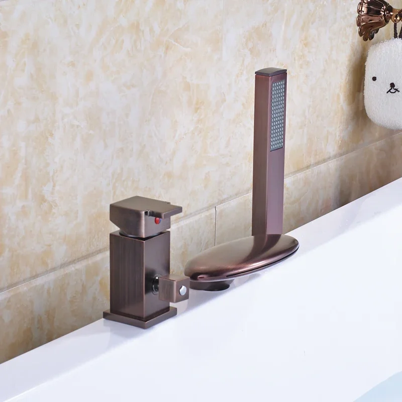 

Vidric New Arrivel Deck Mouned Shower Faucet Waterfall Spout Hot And Cold Water Tap Oil Rubbed Bronze