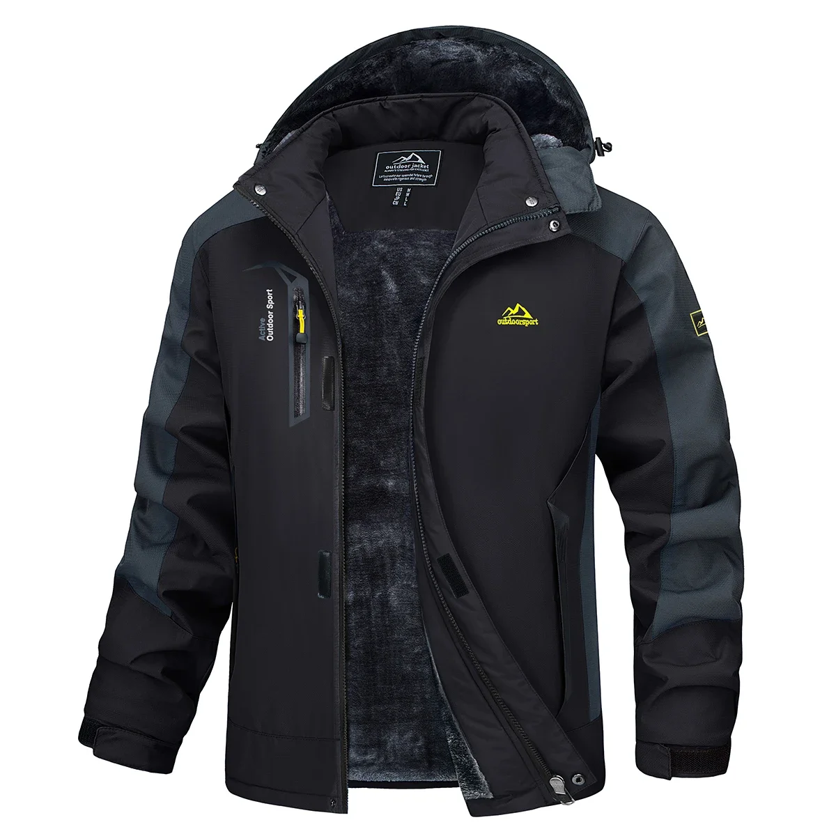 

Мужская лыжная куртка, зимняя теплая флисовая парка, ветронепроницаемое снегозащитное теплое плотное пальто, Анорак для походов и сноуборда