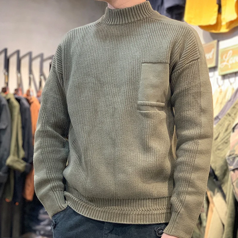 Autumn Winter New High Neck Men's Thick Needle Sweater Outdoor Trekking Texture Jacquard Pocket Knitting Casual Bottoming Shirt
Autumn Winter New High Neck Men's Thick Needle Sweater Outdoor Trekking Texture Jacquard Pocket Knitting Casual Bottoming Shirt