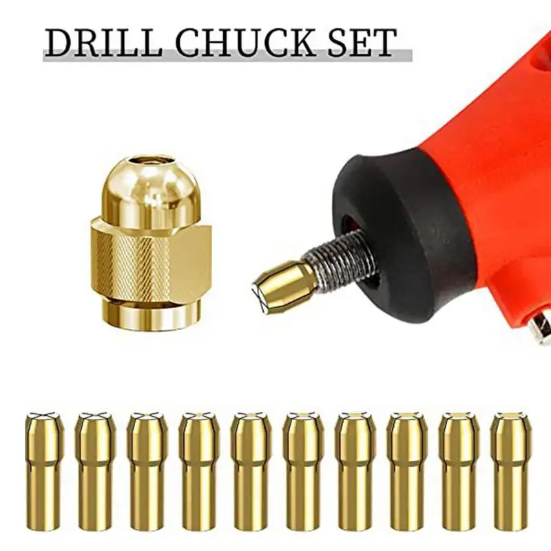 Drill Chuck Set Brass Rotary Tool Quick Change 12pcs Keyless Drill Chuck Nut Tool Set For Electric Screwdriver Impact Driver
Drill Chuck Set Brass Rotary Tool Quick Change 12pcs Keyless Drill Chuck Nut Tool Set For Electric Screwdriver Impact Driver