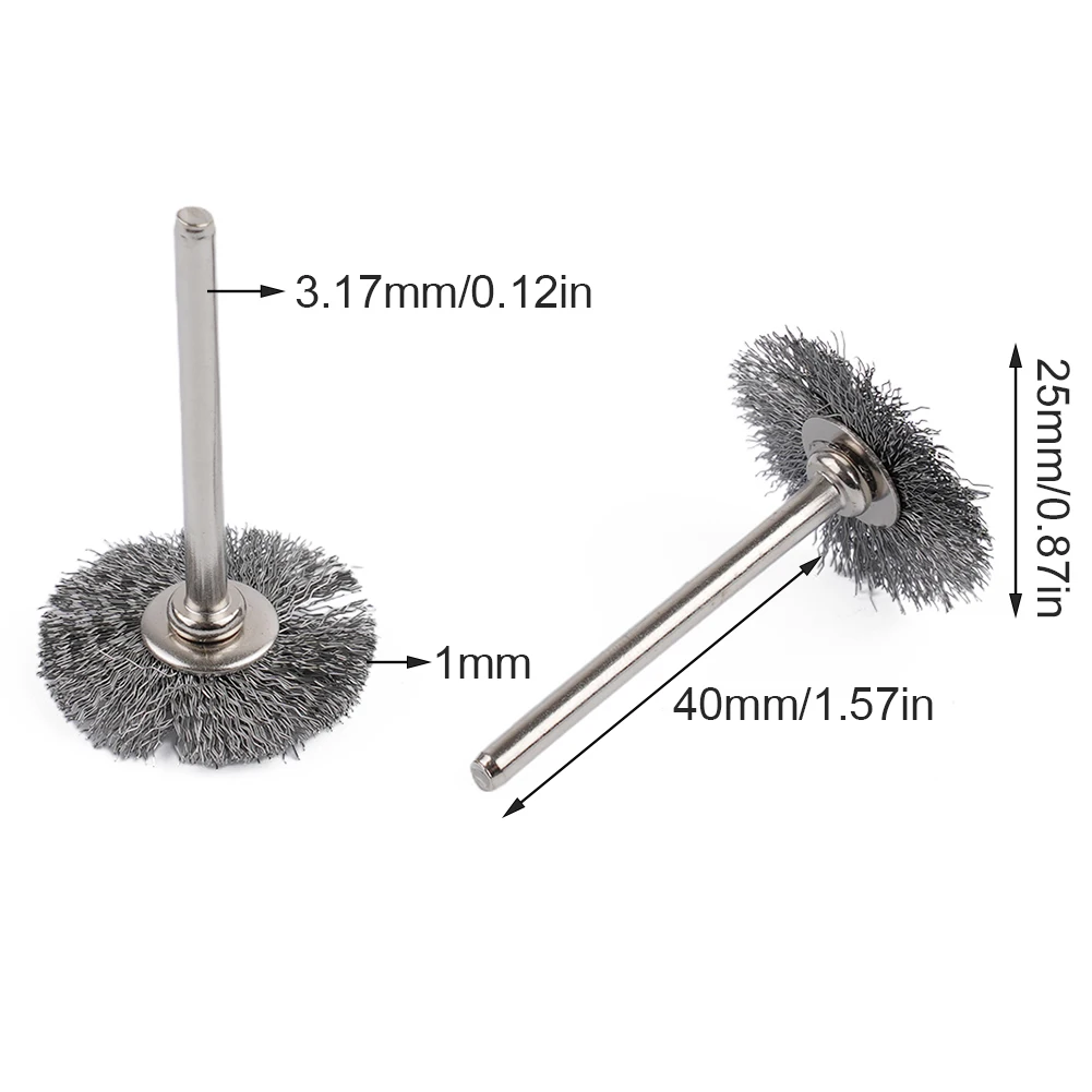 20PCS 3.175*25mm Wire Wheel Stainless Steel Polish Brushes For Wood Carving Stone Metal Burr Rotary Grinder Accessories Tool
20PCS 3.175*25mm Wire Wheel Stainless Steel Polish Brushes For Wood Carving Stone Metal Burr Rotary Grinder Accessories Tool