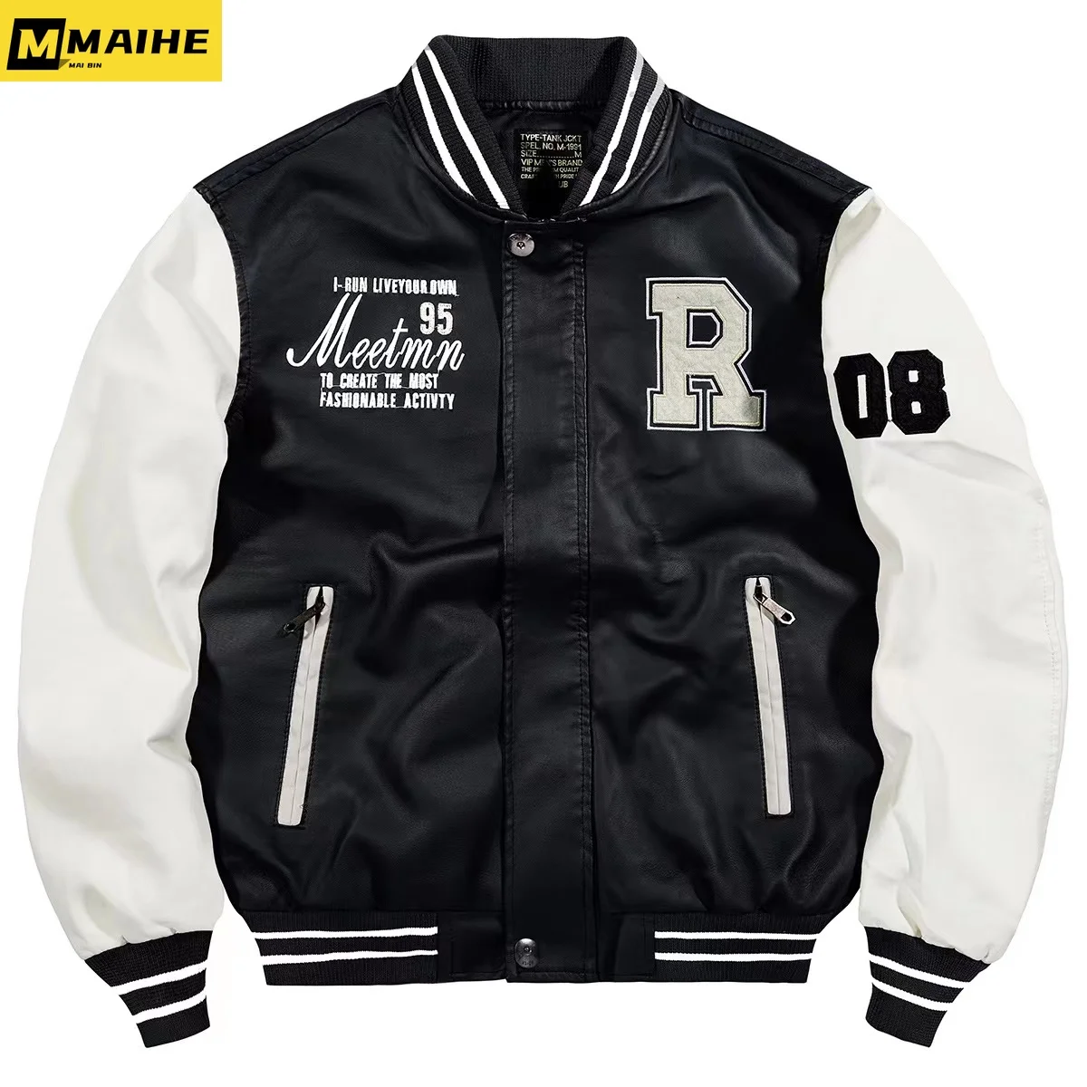 Jacket Men Embroidery Baseball Jackets Pu Leather Coats Slim Fit College Luxury Fleece Pilot Leather Jackets casaco masculino
Jacket Men Embroidery Baseball Jackets Pu Leather Coats Slim Fit College Luxury Fleece Pilot Leather Jackets casaco masculino