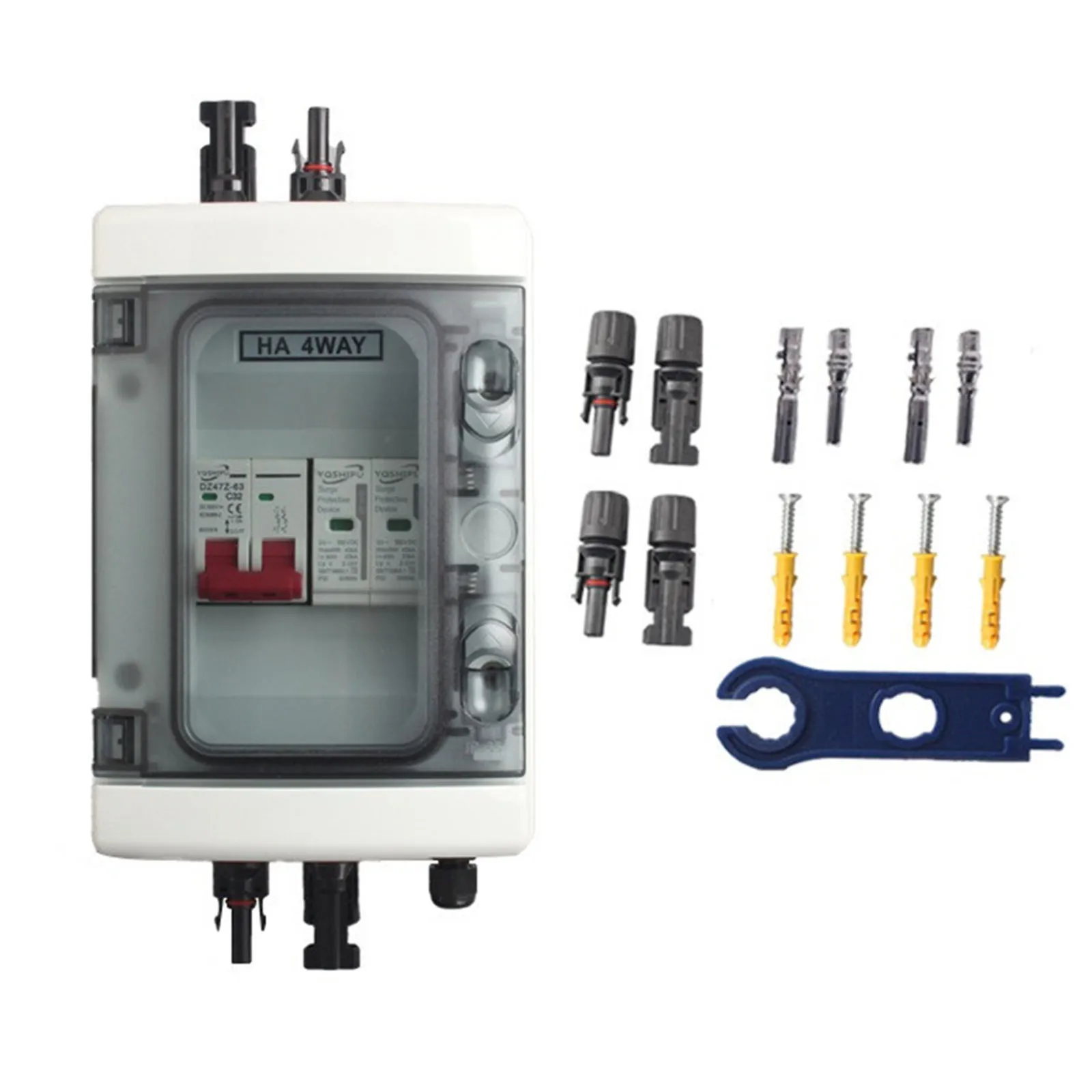 PV Isolation Distribution Box DC500V 32A Isolation Switch Fire and Heat Resistant IP65 Waterproof Reliable Connection
PV Isolation Distribution Box DC500V 32A Isolation Switch Fire and Heat Resistant IP65 Waterproof Reliable Connection