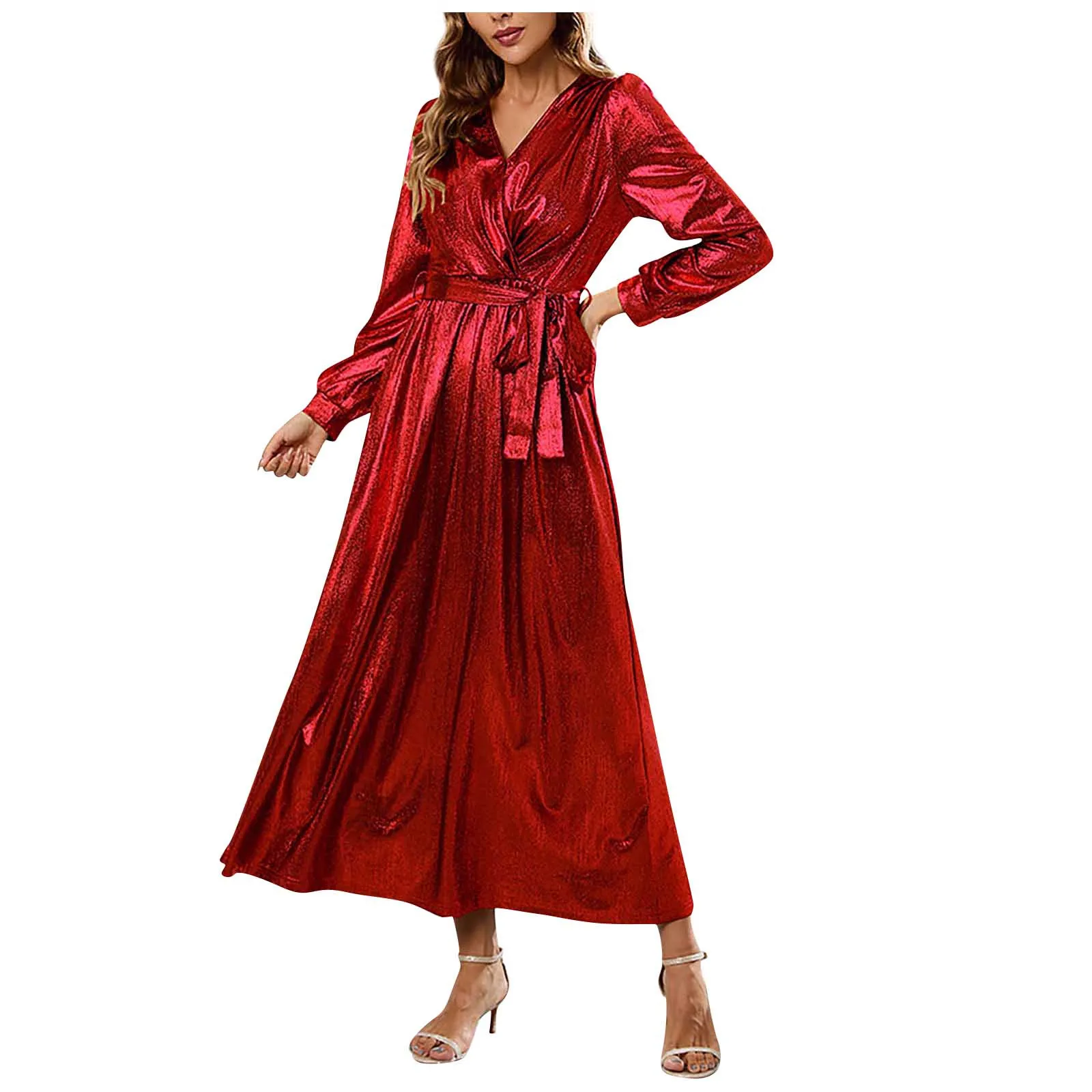 Shiny Metallic Sexy Deep V Neck Maxi Dress Lantern Sleeve High Split Long Dress Vestidos Women Party Night Club Evening 2023
Shiny Metallic Sexy Deep V Neck Maxi Dress Lantern Sleeve High Split Long Dress Vestidos Women Party Night Club Evening 2023