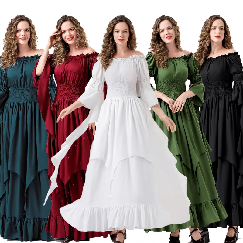 Женское платье средневековой викторианской эпохи, стропик с рюшами, костюмы для косплея, эпохи Возрождения, ретро, летающие рукава, наряды принцессы
Женское платье средневековой викторианской эпохи, стропик с рюшами, костюмы для косплея, эпохи Возрождения, ретро, летающие рукава, наряды принцессы