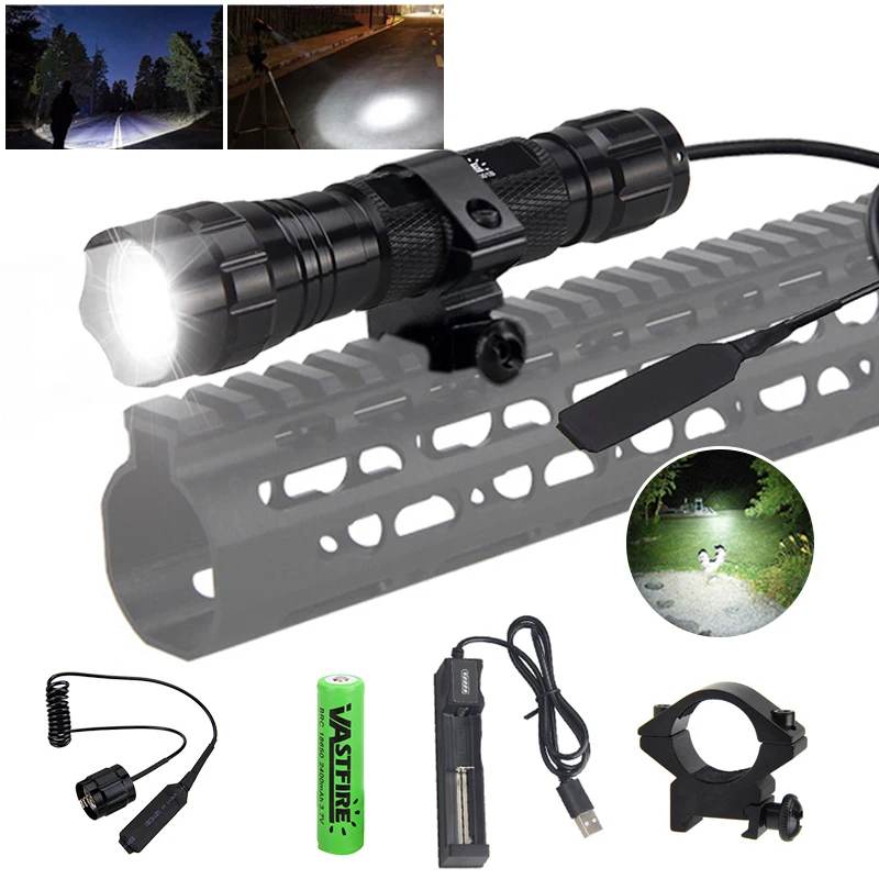 

VASTFIRE Tactical 501B 1000lm Led White Flashlight Professional Night Hunting Lanteran 1 Mode Powered by 18650 Battery