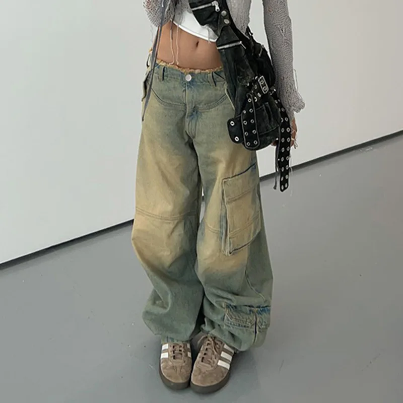 High Street Baggy Slouchy Jeans Women Washed Low Waist Loose Pocket Y2K Streetwear Patchwork Straight Casual Denim Flare Pants
High Street Baggy Slouchy Jeans Women Washed Low Waist Loose Pocket Y2K Streetwear Patchwork Straight Casual Denim Flare Pants