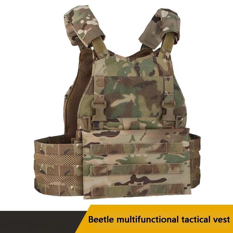 Многофункциональный тактический жилет Scarab с задней пластиной для хранения, передняя панель, внешняя Расширительная Пряжка, камуфляжный жилет 
Многофункциональный тактический жилет Scarab с задней пластиной для хранения, передняя панель, внешняя Расширительная Пряжка, камуфляжный жилет
