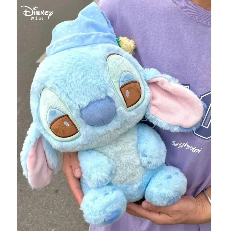 

Подлинная серия Miniso Disney Sweet Sleep, плюшевая сидячая игрушка Стич, ангел, аниме периферийный мультфильм, милый подарок на день рождения для детей