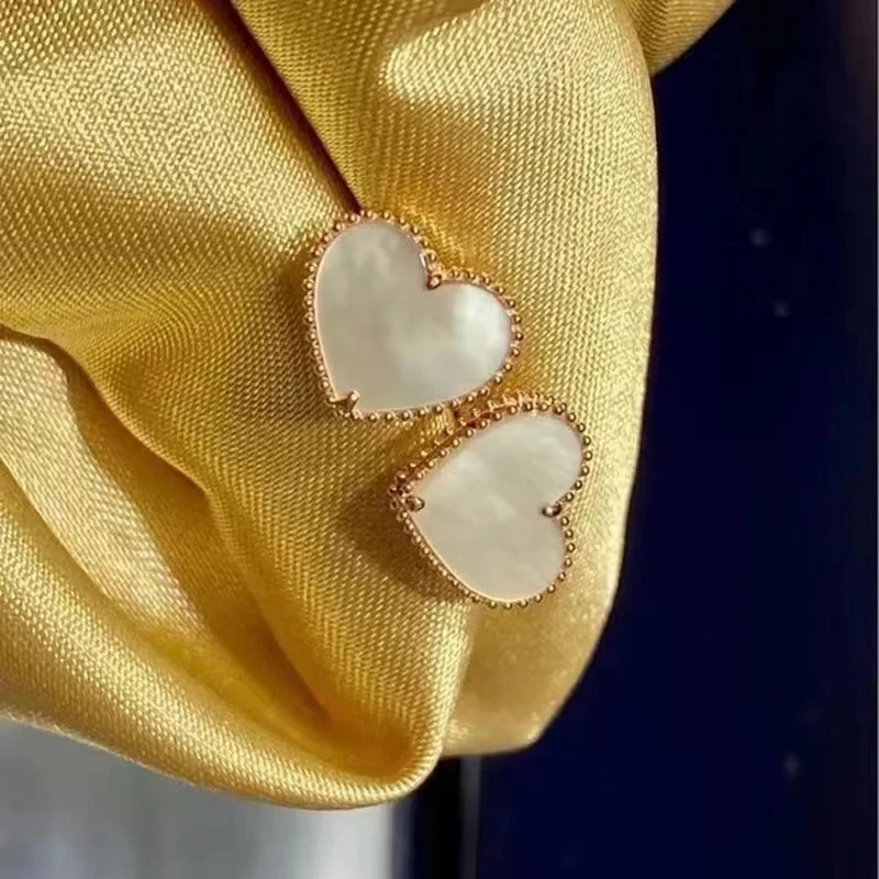 

Серьги-гвоздики из 18-каратного золота в форме сердца и фритиллярии, серьги из чистого золота с красным агатом AU750 для женщин, ювелирные изделия в подарок