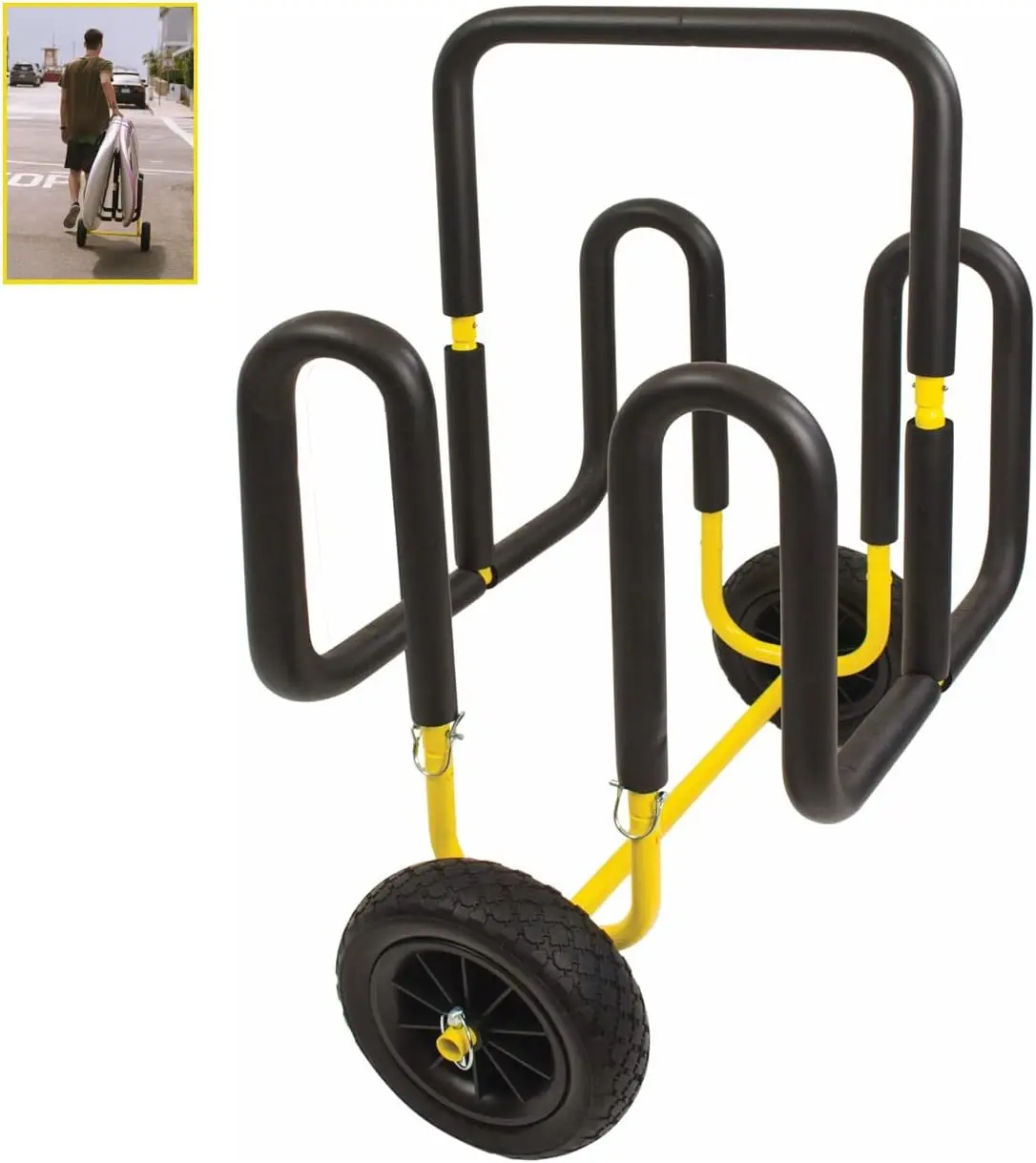 SUP Transport Cart with Airless Wheels, Carrier/Trolley for 2 Stand Up Paddle Boards & Surfboards, Yellow (22-9934)
SUP Transport Cart with Airless Wheels, Carrier/Trolley for 2 Stand Up Paddle Boards & Surfboards, Yellow (22-9934)