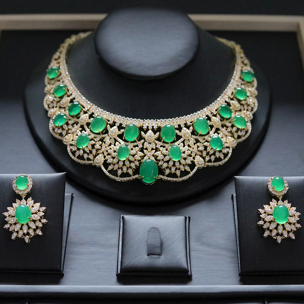 Luxury Green Necklace Sparkling Cubic Zircon 2pcs Vintage Jewelry Set for Women Wedding Golden Wedding Party Anniversary Gift 1 Mallzona S2ad4b0f37916431bb8cea454b4639098N Luxury Green Necklace Sparkling Cubic Zircon 2pcs Vintage Jewelry Set for Women Wedding Golden Wedding Party Anniversary Gift Mallzona