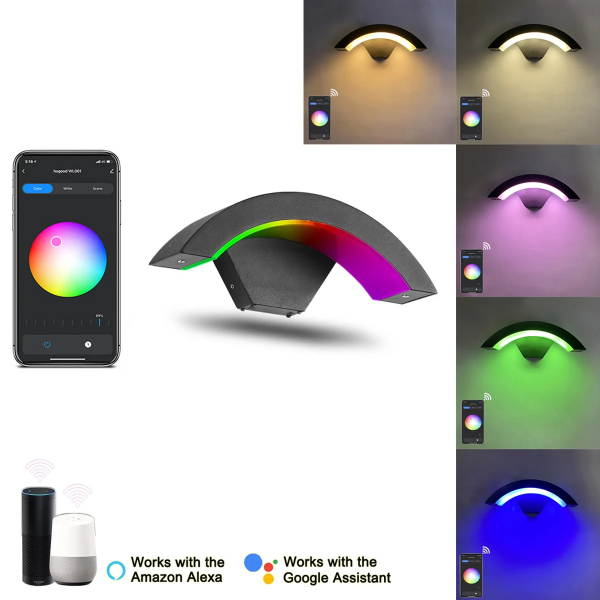 9W RGBW Sector LED Wall Lamp Wifi Bluetooth Smart APP Control Dimmable Indoor Outdoor IP65 Lighting Garden Yard Decor
9W RGBW Sector LED Wall Lamp Wifi Bluetooth Smart APP Control Dimmable Indoor Outdoor IP65 Lighting Garden Yard Decor