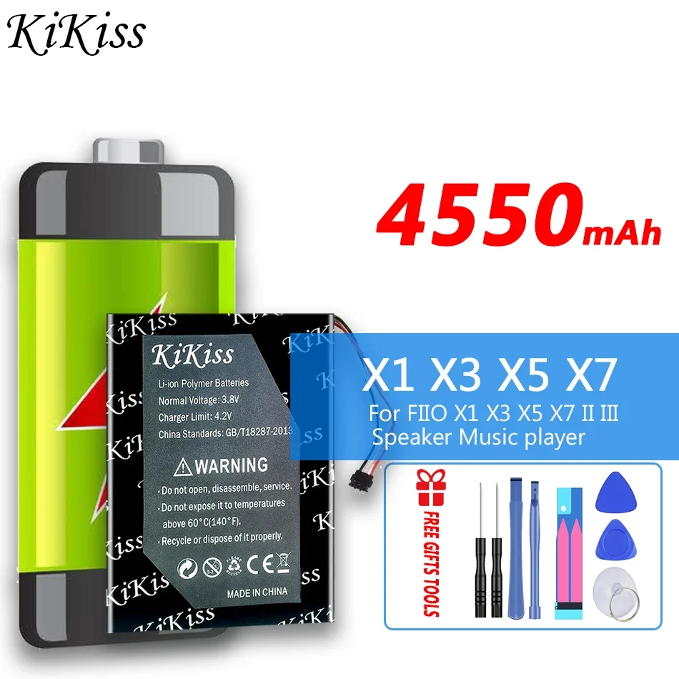 Сменный аккумулятор KiKiss большой емкости 4550 мАч для FIIO X1 X3 X5 X7 II, аккумуляторы для динамиков, музыкальных проигрывателей
Сменный аккумулятор KiKiss большой емкости 4550 мАч для FIIO X1 X3 X5 X7 II, аккумуляторы для динамиков, музыкальных проигрывателей