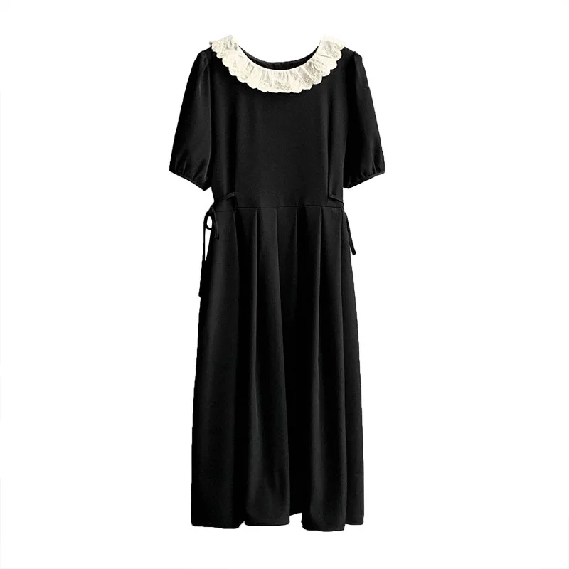 French Elegant Long Dress Summer Vintage High Waist Thin Lace Doll Collar Birthday Party Maxi Dress for Women Fashion Streetwear 
French Elegant Long Dress Summer Vintage High Waist Thin Lace Doll Collar Birthday Party Maxi Dress for Women Fashion Streetwear