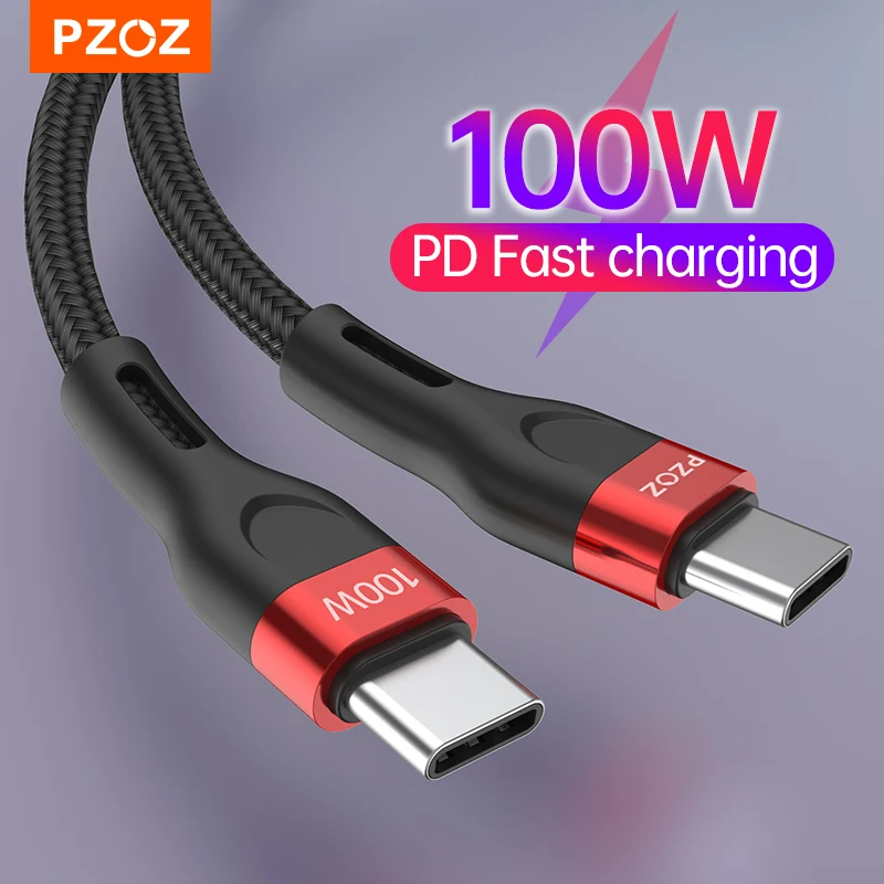 

PZOZ 5A USB Type C to 100W USB C PD 60W Cable Quick Charge Fast Charging For MacBook iPad Samsung Xiaomi USBC Charger Cord