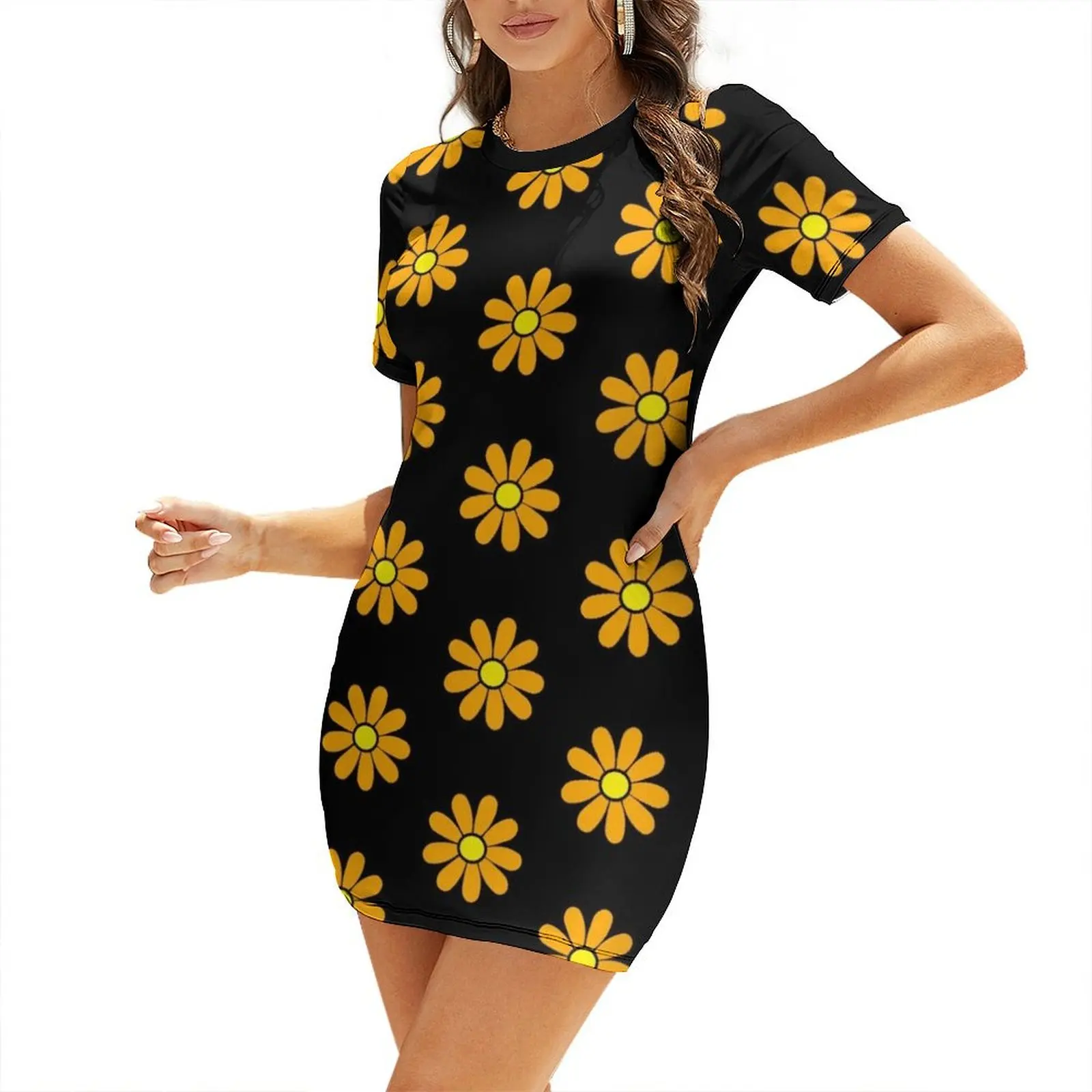 Happy Orange Daisy Flower Power 60's 70s Retro Vintage Hippie Gardening Short Sleeved Dress Woman fashion
Happy Orange Daisy Flower Power 60's 70s Retro Vintage Hippie Gardening Short Sleeved Dress Woman fashion