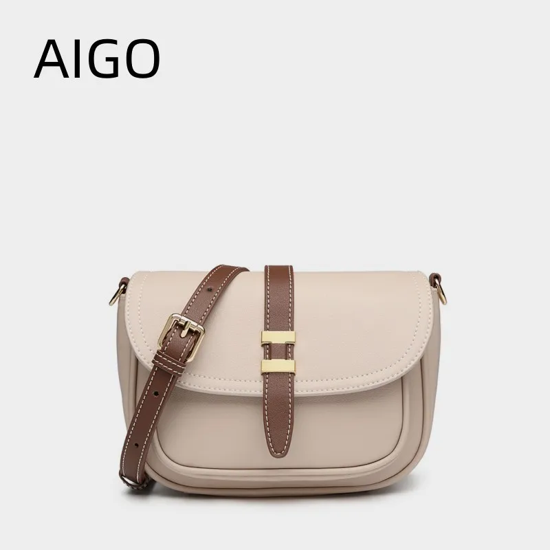 

AIGO Saddle Bags For Women Toptrends Crossbody 2024 Trend Designer Underarm Shoulder Bag Leather Ladies Handbags And Purses Hobo