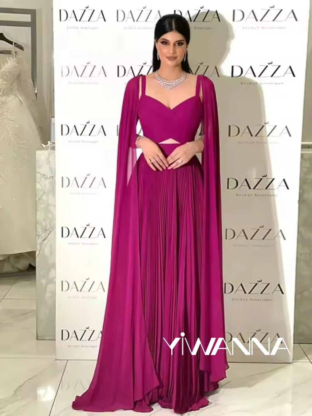 

Modern Cap Sleeve Cocktail Dress Simple Pleat Evening Gown Graceful Arabric Chiffon Formal Party Gowns For Women Robe De Mariée