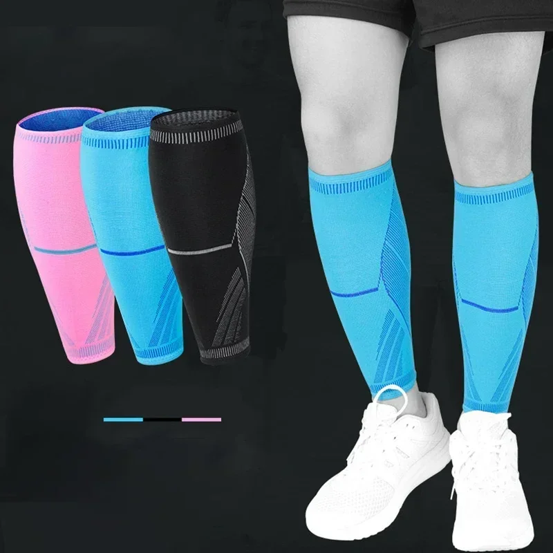 

2 Elastic Pieces Football Sleeves Soccer Compression Leg Sports Calf Running Knitted Warmers Basketball Women Men