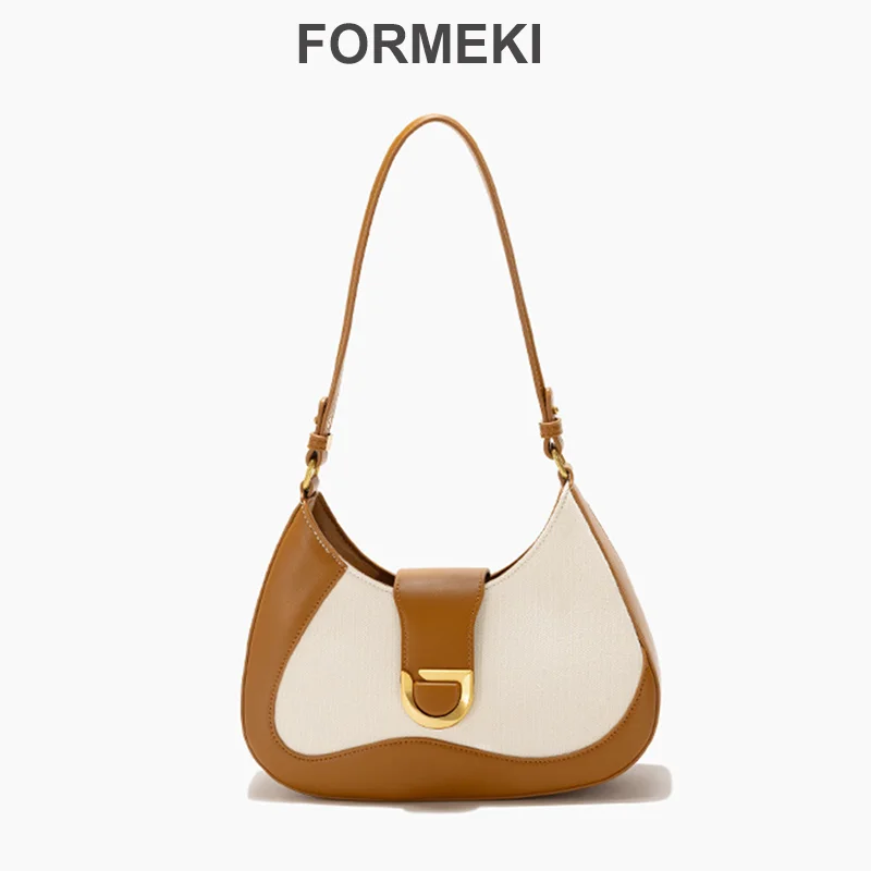 

Formeki New Arrivals Luxury Designer Bag Women Bag Shoulder Bag For Women Mixed Color Saddle Bag Concise Office Lady Bag