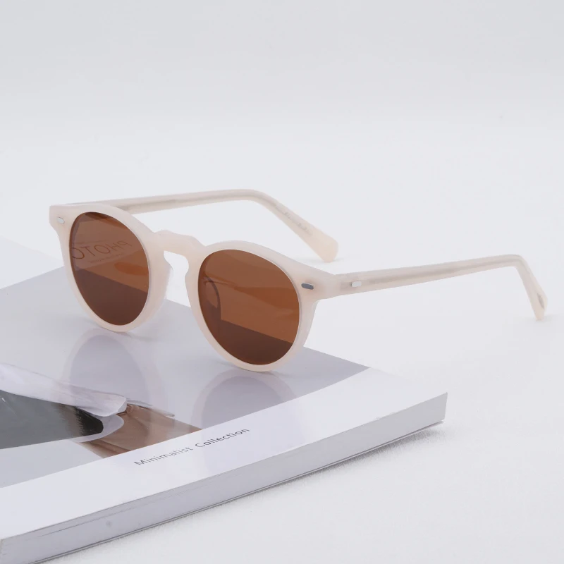 45Size Milky white Gregory Peck Vintage Acetate Round Sunglasses Designer Men Women Sun Glasses OV5186 Polarized Eyeglasses
45Size Milky white Gregory Peck Vintage Acetate Round Sunglasses Designer Men Women Sun Glasses OV5186 Polarized Eyeglasses