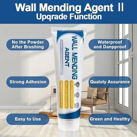 

Mould-Proof Wall Mending Agent with Scraper Board Discharge Nozzle Quick-Drying Wall Holes Cracks Repair Cream Set