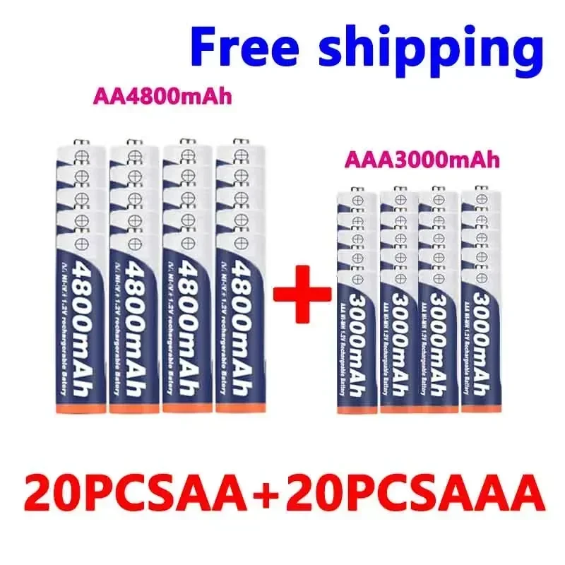 AAA + AA rechargeable AA 1.2V 4800mah - 1.2V AAA 3000mAh alkaline battery flashlight toy watch MP3 player, free delivery
AAA + AA rechargeable AA 1.2V 4800mah - 1.2V AAA 3000mAh alkaline battery flashlight toy watch MP3 player, free delivery