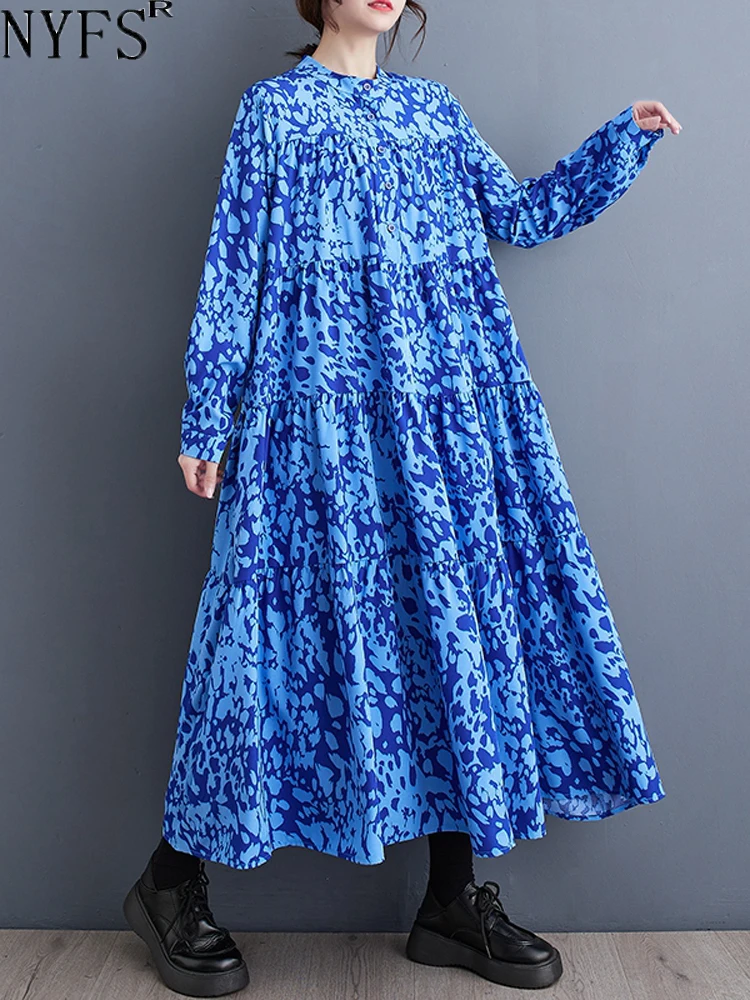 Женское длинное платье с принтом NYFS, свободное платье-рубашка в Корейском стиле, осень 2023
Женское длинное платье с принтом NYFS, свободное платье-рубашка в Корейском стиле, осень 2023