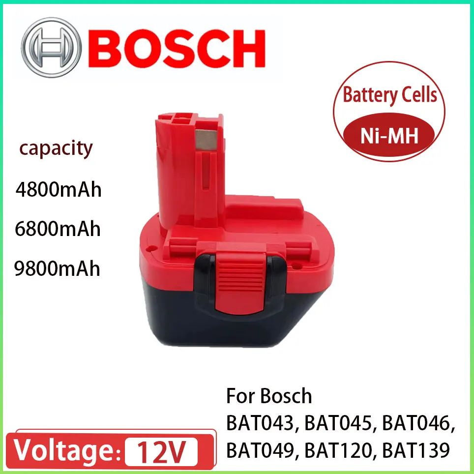 Bosch Battery 12V Ni-MH Rechargeable Power Tool 4800mAh 6800mAh 9800mAh BAT043 D70745 PSR12 GSR12 GSB12 BAT038 BAT045 BAT040
Bosch Battery 12V Ni-MH Rechargeable Power Tool 4800mAh 6800mAh 9800mAh BAT043 D70745 PSR12 GSR12 GSB12 BAT038 BAT045 BAT040