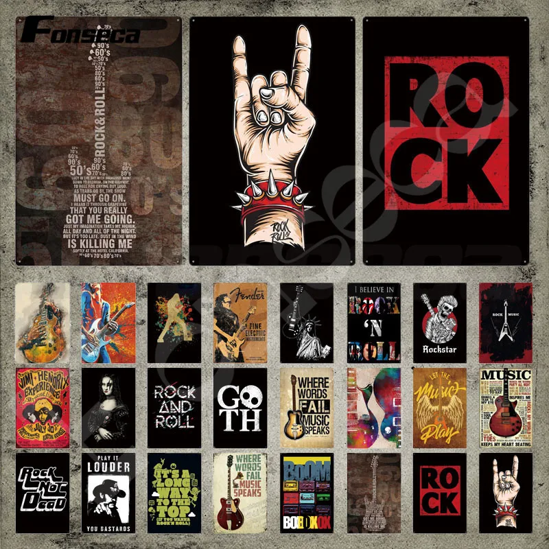 Rock and Roll Tin Sign Rock Music Guitar Metal Sign Iron Painting Wall Stickers Metal Plate Plaque for Music Room Decoration
Rock and Roll Tin Sign Rock Music Guitar Metal Sign Iron Painting Wall Stickers Metal Plate Plaque for Music Room Decoration