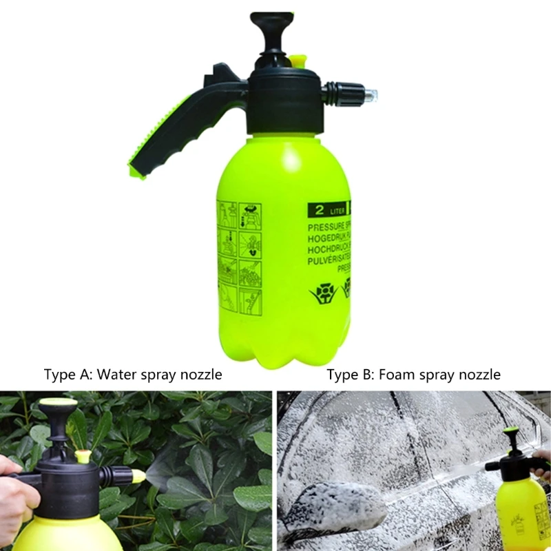 

2pcs/set Water Foam Nozzle Hand Operated Pump Foam Sprayer Car Wash Manual Foam Nozzles Hand Pressure Garden Use