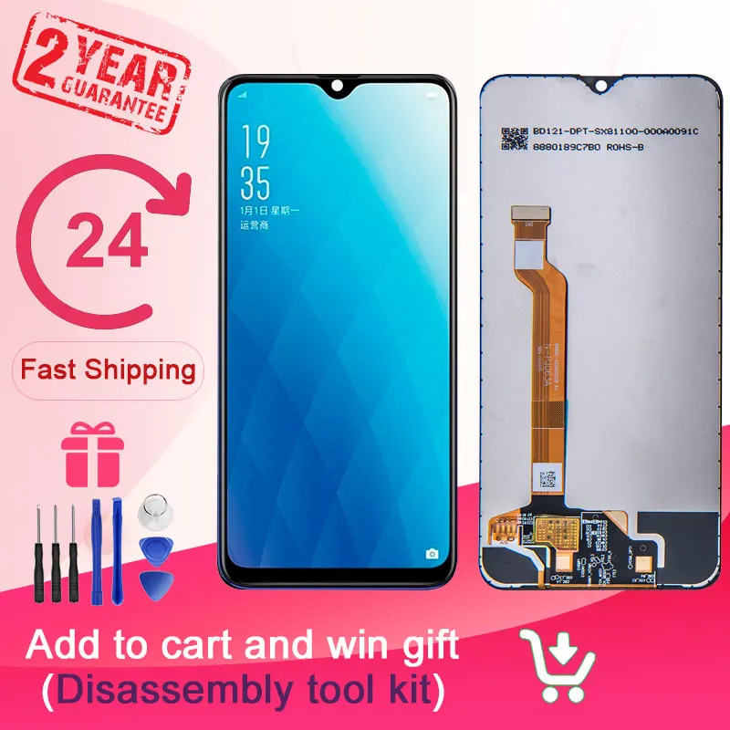 6.3" For Oppo A7X F9 Full LCD Display Touch Screen Digitizer Glass Assembly Replacement Parts For CPH1825 F9 Pro CPH1823 + Tools
6.3" For Oppo A7X F9 Full LCD Display Touch Screen Digitizer Glass Assembly Replacement Parts For CPH1825 F9 Pro CPH1823 + Tools