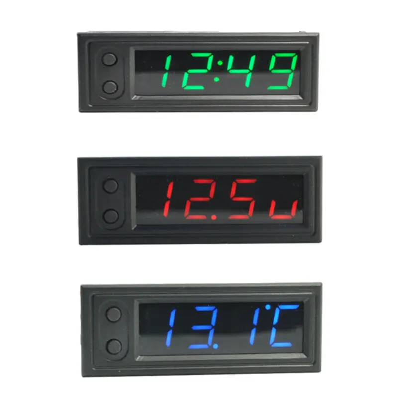 12V 3in1 Vehicle Car Kit Thermometer Voltmeter Mini LED Display Digital Voltmeter Panel Volt Voltage Meter Tester Accessories
12V 3in1 Vehicle Car Kit Thermometer Voltmeter Mini LED Display Digital Voltmeter Panel Volt Voltage Meter Tester Accessories