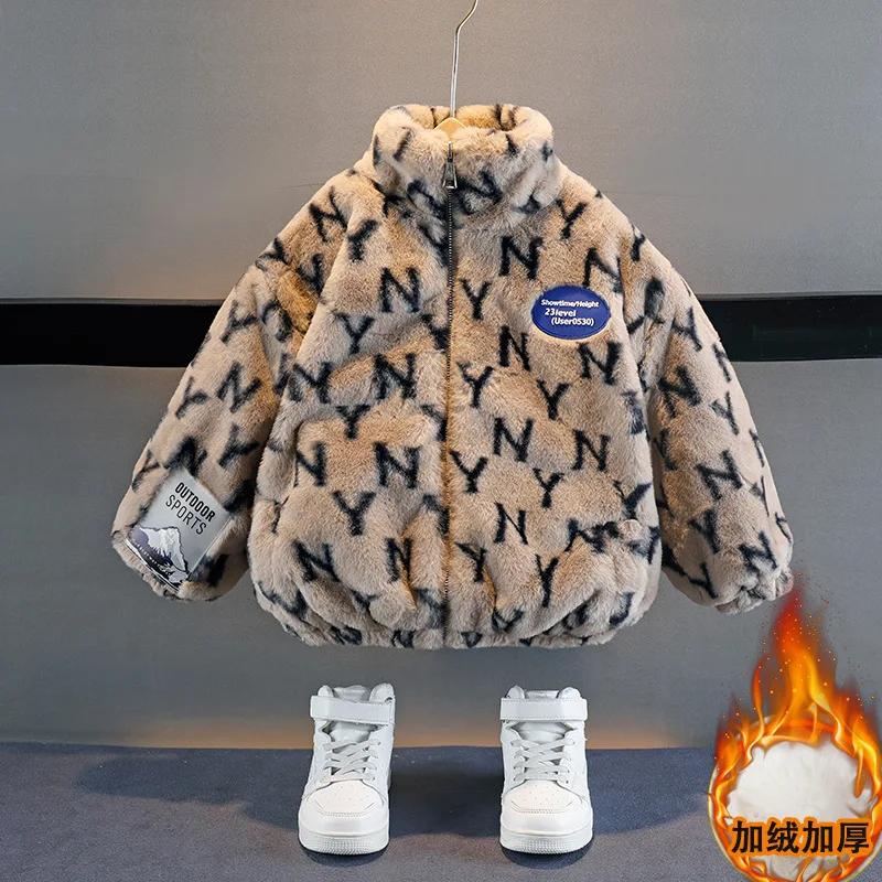 Winter Boys' Lamb's Fleece Coat White and Brown Children Zipper Warm Plus Velvet Thicken Jacket Fashion Boys Outerwear 2-10Yrs
Winter Boys' Lamb's Fleece Coat White and Brown Children Zipper Warm Plus Velvet Thicken Jacket Fashion Boys Outerwear 2-10Yrs