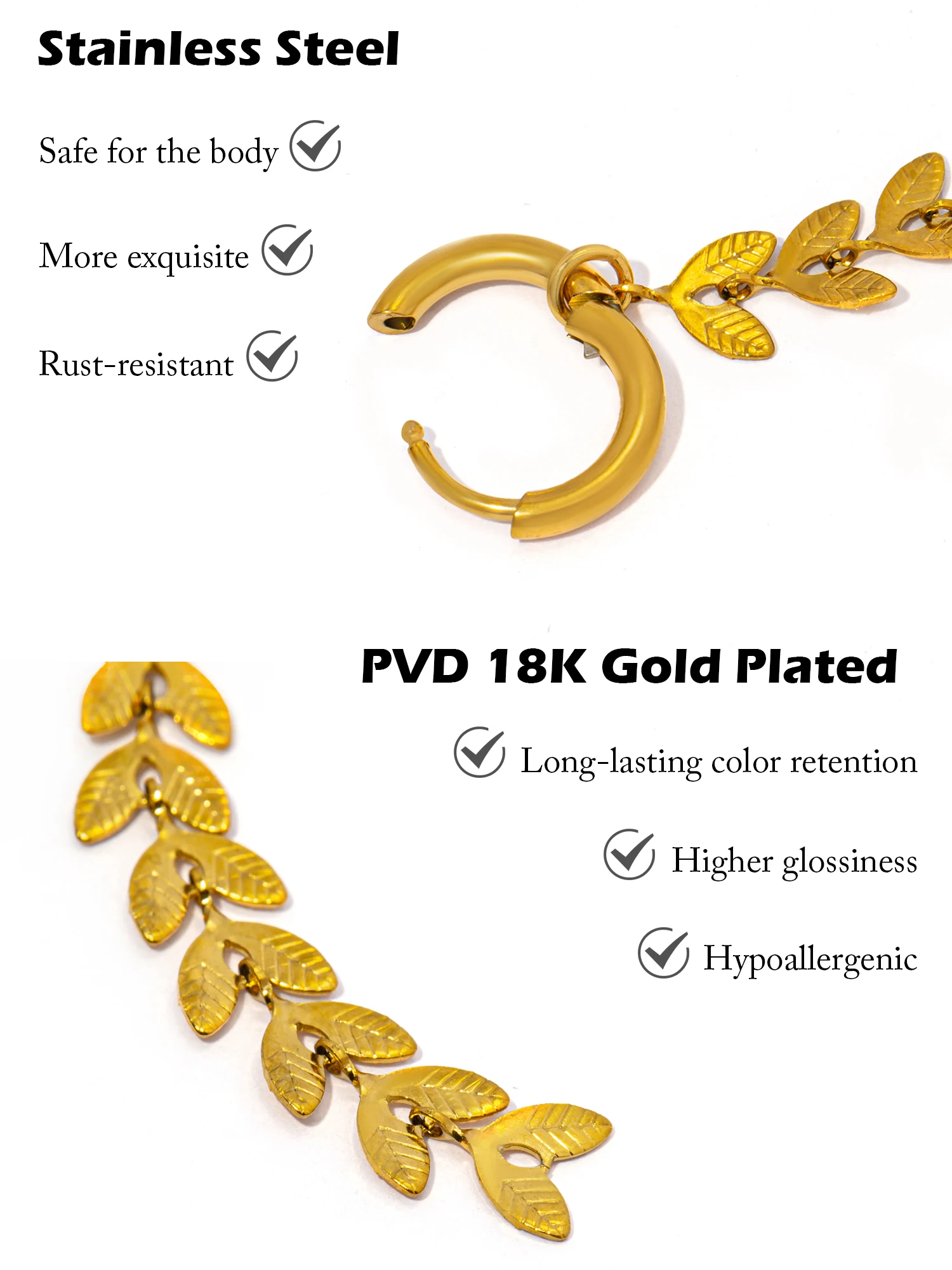 Fashion Simple Fishtail Shaped Long Earrings for Women, Stainless Steel 18k Gold Plated Hypoallergenic Jewelry Gifts 2 Mallzona S2aeb42c062514a84add8a4eb98afc78an Fashion Simple Fishtail Shaped Long Earrings for Women, Stainless Steel 18k Gold Plated Hypoallergenic Jewelry Gifts Mallzona