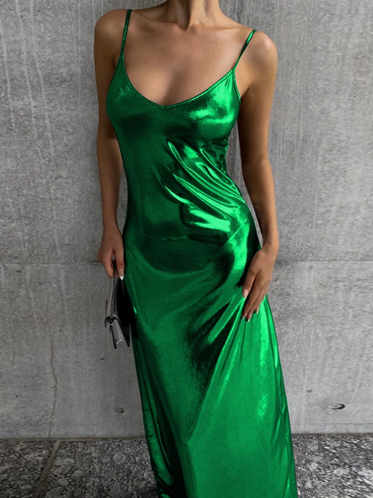 Womens Metallic Shiny Cocktail Party Formal Maxi Dress Elegant Dresses Clubwear V Neck Adjustable Spaghetti Strap Backless Dress
Womens Metallic Shiny Cocktail Party Formal Maxi Dress Elegant Dresses Clubwear V Neck Adjustable Spaghetti Strap Backless Dress