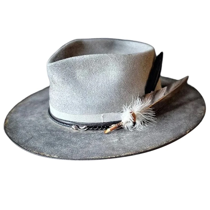 

Шерстяные ковбойские шляпы, костюмная шляпа для взрослых, шляпа-федора, вечерние головные уборы, панамы на Хэллоуин, шляпа DXAA