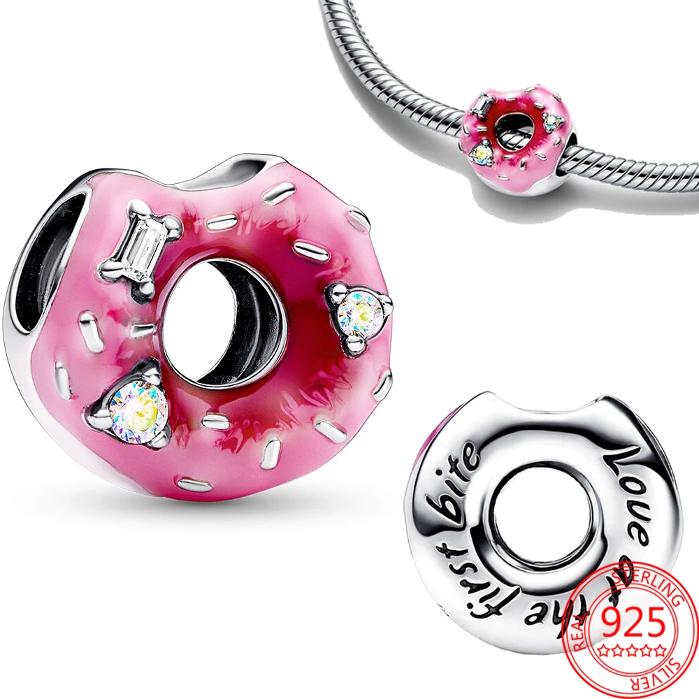 Authentic 925 Sterling Silver Pink Enamel Round Donut Charm Fit Pandora Bracelet & Necklace DIY Women Jewelry Accessories
Authentic 925 Sterling Silver Pink Enamel Round Donut Charm Fit Pandora Bracelet & Necklace DIY Women Jewelry Accessories