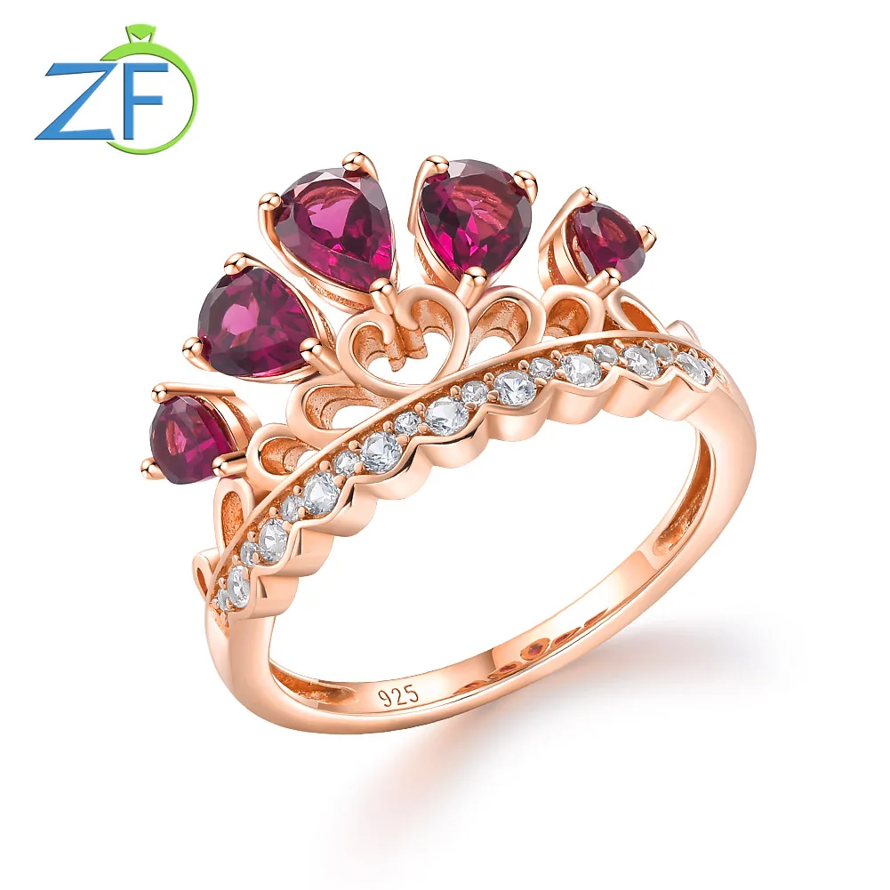 GZ ZONGFA Pure 925 Sterling Silve Crown Ring for Women Natural Garnet Gemstone Elegant Party 14K Rose Gold plated Fine Jewelry
GZ ZONGFA Pure 925 Sterling Silve Crown Ring for Women Natural Garnet Gemstone Elegant Party 14K Rose Gold plated Fine Jewelry
