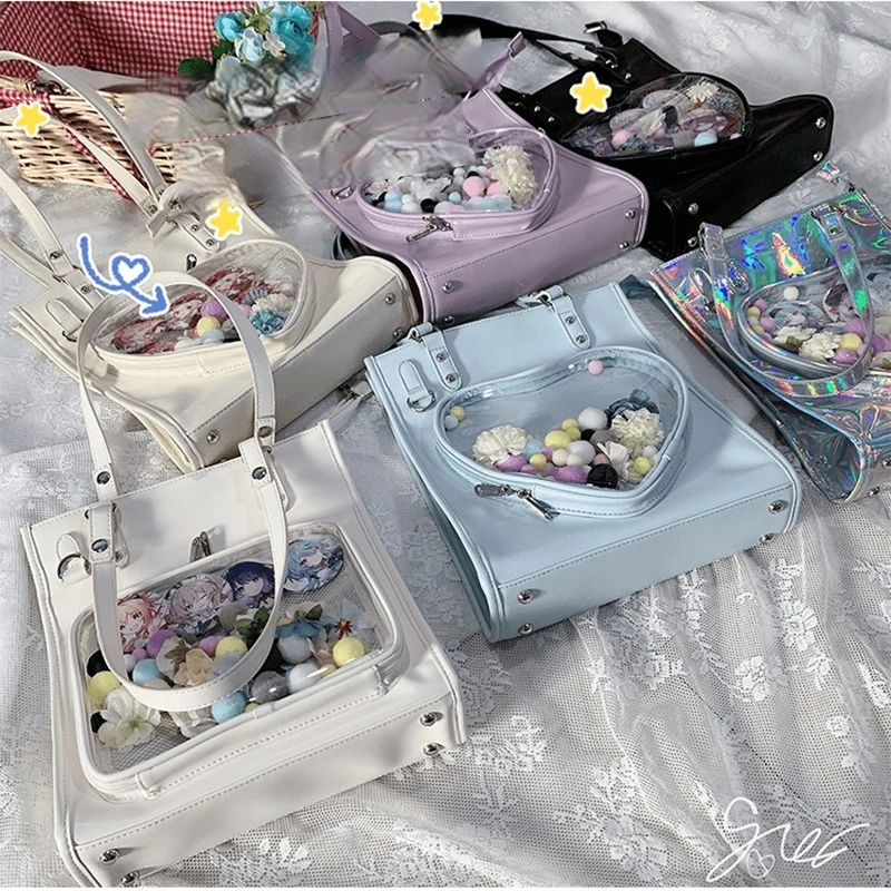 Shoulder Bags PU Black Tote Bag Japanese Style Womens Bags Itabag Transparent Love Handbags For 18-25 Year Old Girls Casual Bags
Shoulder Bags PU Black Tote Bag Japanese Style Womens Bags Itabag Transparent Love Handbags For 18-25 Year Old Girls Casual Bags