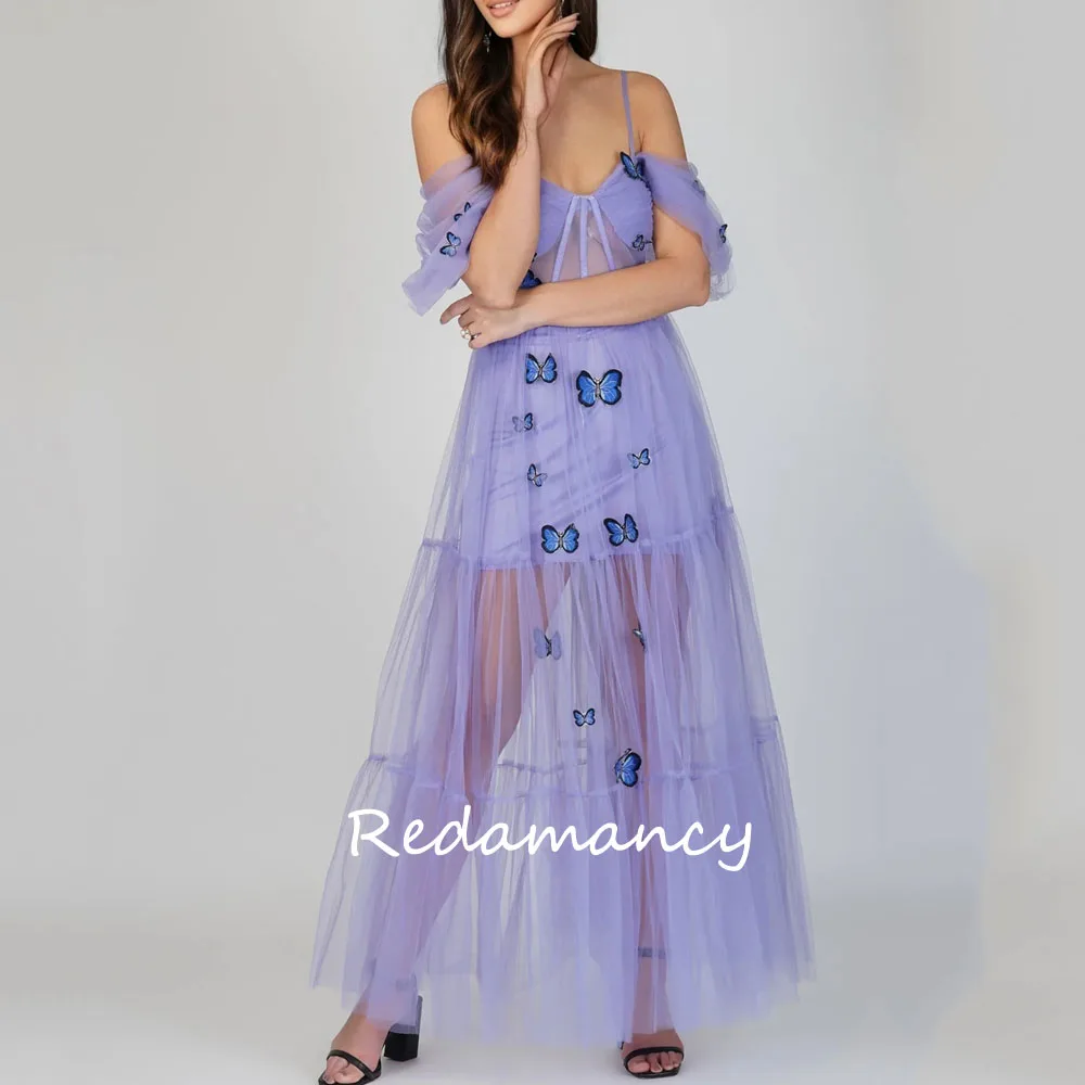 

Redamancy Purple Sweetheart 3D Bow Tulle A-LINE Homecoming Dresses 2024 Backless Slim Ankle-Length vestidos de novia Party Dress