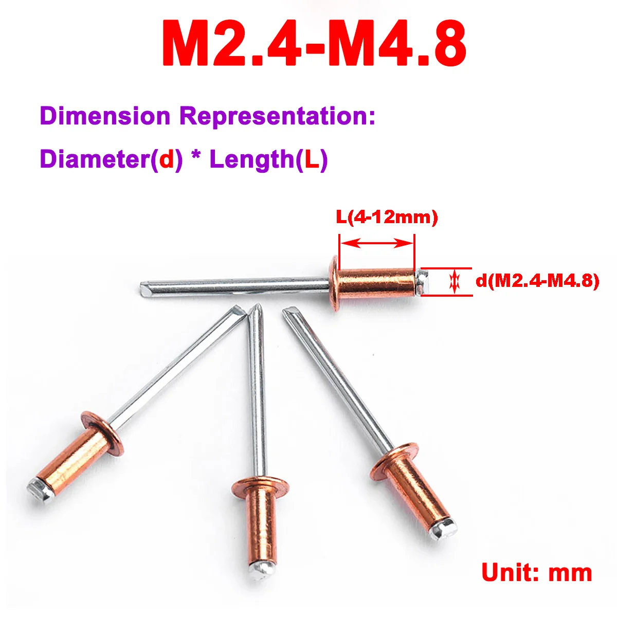 Red Copper Half Round Head Open Type Core Pulling Rivets M2.4M3.2M4M4.8
Red Copper Half Round Head Open Type Core Pulling Rivets M2.4M3.2M4M4.8